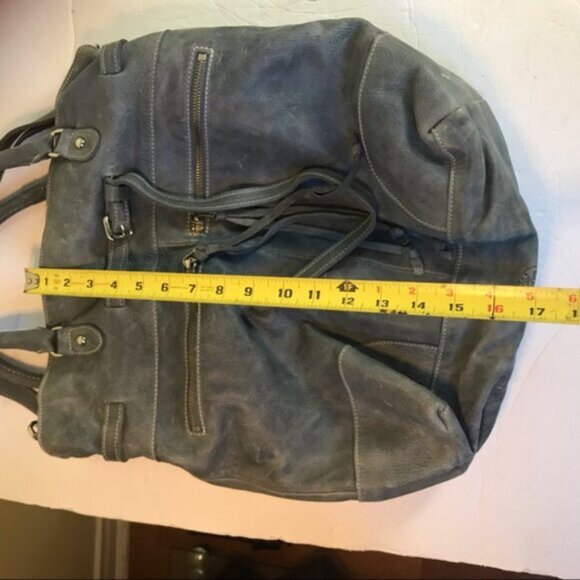 Roots Leather Bucket Tote & Wallet Crossbody Shoulder Bag Buckskin Zip Pockets - Picture 12 of 16